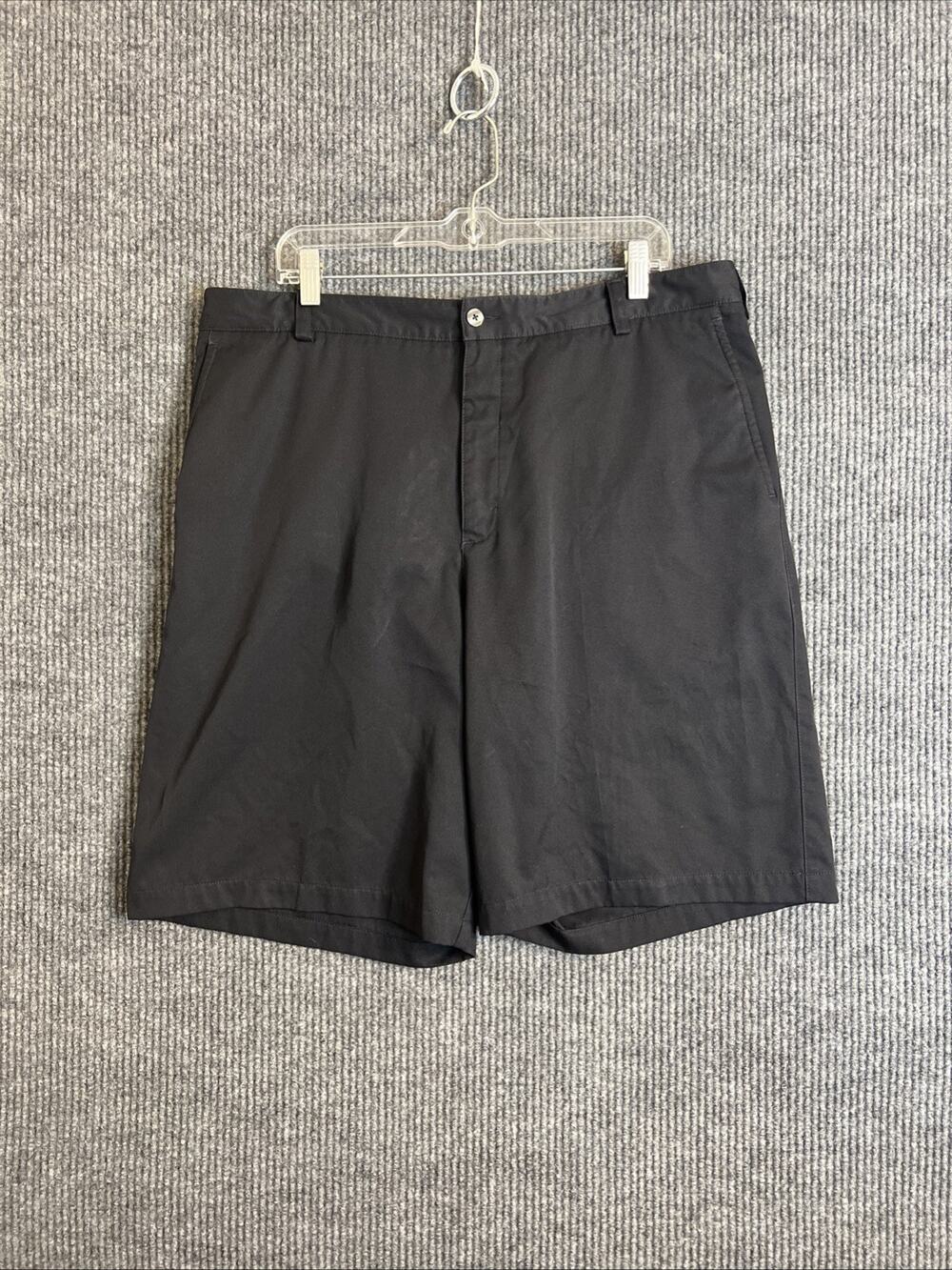Nike Golf Fit Dry Mens Chino Shorts Size 38 Black Preppy Pockets Mid Rise Casual